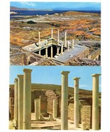 2 Postcards Greece House of Dionysus Delos Temple Ruins Hellas Unposted - £3.16 GBP