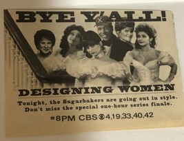 Designing Women Finale Tv Guide Vintage Print Ad Dixie Carter Delta Burke Tpa8 - $5.93