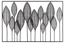 Urban Trends Collection 36184 Metal Wall Art of Leaves with Frame in Lan... - £59.56 GBP