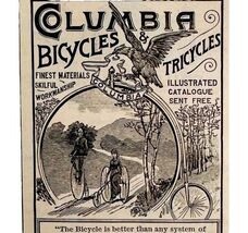 Columbia Pope Bicycles Tricycles 1885 Advertisement Victorian Bikes ADBN... - €9,23 EUR
