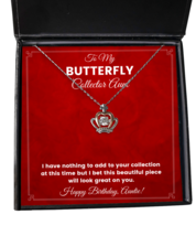 Necklace Birthday Present For Butterfly Collector Aunt - Jewelry Crown Pendant  - £39.29 GBP