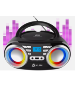 KLIM B3 BoomBox Portable Cd Player  Fm Radio Cd Mp3 Bluetooth Aux  Rgb L... - $60.76