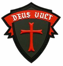 Deus Vult Cross Shield Christian Templar Knight in God Wills Patch [PVC Rubber - - £7.04 GBP