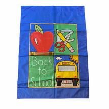 Vintage Yard Flag Banner C.R. Seasons Back To School Bus Teacher 27x38.5... - £8.77 GBP