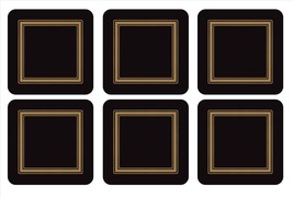 Pimpernel Classic Black Collection Cork-Backed Collection Coasters - Set of 6 - $29.99