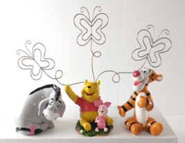 DISNEY Winnie The Pooh &amp; Piglet Picture Holder + Eeyore &amp; Tigger Ceramic Figures - £40.17 GBP