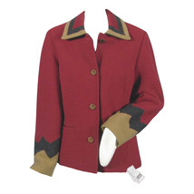 NEW! Geiger Austria Boiled Wool Jacket (Coat)! 8 e 38 Red with Southwest... - $239.99