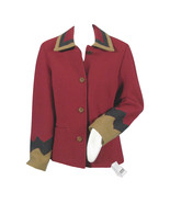 NEW! Geiger Austria Boiled Wool Jacket (Coat)! 8 e 38 Red with Southwest... - $328.23 CAD