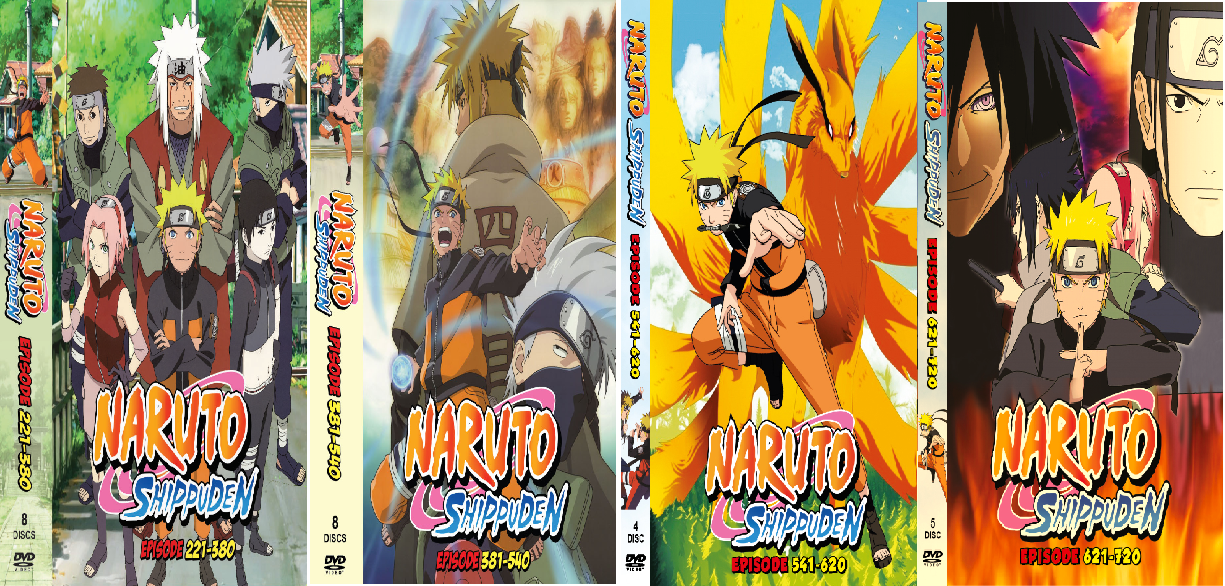 DVD Naruto Shippuden Complete Box 1 2 3 4 ( Epi 1-500 End) English