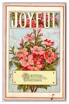 Large Letter Joyful Easter Greetings Flowers Floral Embossed DB Postcard H29 - £3.11 GBP