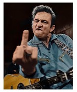 JOHHNY CASH FLIPPING THE BIRD TO THE CAMERA COUNTRY SINGER 8X10 COLORIZE... - £6.67 GBP