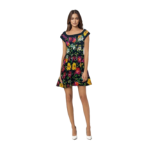 Vintage Rimini Dress Multicolor Floral Fit and Flare Size 4 Short Sleeve... - £25.31 GBP