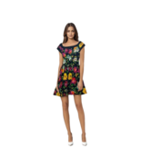 Vintage Rimini Dress Multicolor Floral Fit and Flare Size 4 Short Sleeve... - £25.31 GBP