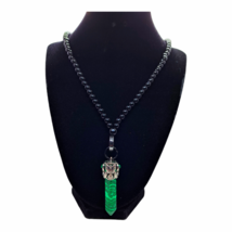 Mens Malachite hexagon beaded necklace  - £31.35 GBP