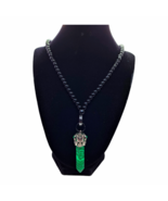 Mens Malachite hexagon beaded necklace  - $742.35 MXN