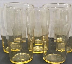 Lancaster Yellow Optic Topaz Amber Depression Glass Ribbed Tumbler Vintage - $10.00