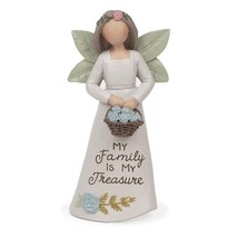 &quot;My Family Is My Treasure&quot; Graceful Sentiments Garden Angel Figurine - $19.95