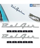 55-56 Chevy Chevrolet Chrome Plated Bel Air Rear Emblem Script Licensed ... - $50.35 CAD