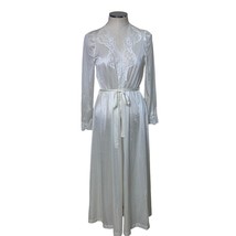 Lorraine Vintage Beige Lace Trim Long Sleeve Maxi Lounge Robe Women’s Si... - £43.05 GBP