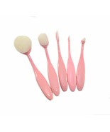 High End Beauty Oval Contour Face Brushes 5 Pc Set Pink - $12.85