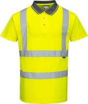 S477 Hi-Vis Short Sleeve Polo Shirt Yellow, Large - $24.06