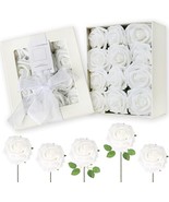 Artificial Flowers Roses 25Pcs,,Foam Simulation White Fake Roses for Hom... - £15.32 GBP