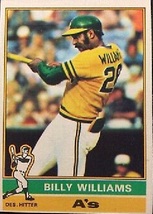 1976 Topps Billy Williams, Oakland Athletics, Baseball Card #525 - Shift Error - £7.00 GBP