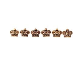 Six Vintage Gold Tone Crown Shaped Buttons - £14.26 GBP