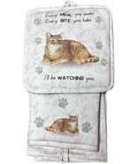 Tabby Cat Orange 3-Piece Kitchen Set - Oven Mitt, Pot Holder &amp; Kitchen T... - $446.76 MXN