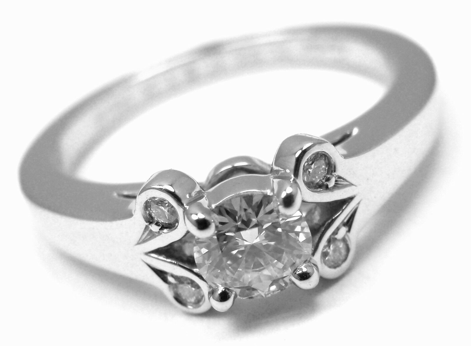 Primary image for Authentic! Cartier Ballerine Platinum .24ct Diamond Engagement Ring Box Paper