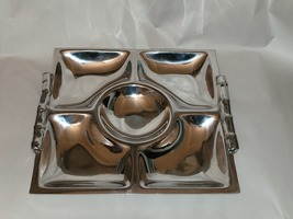 Pewter Large Square Serving Platter Tray - $20.00
