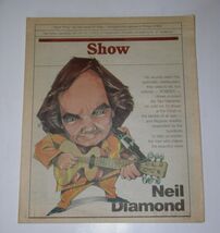 Neil Diamond Show Newspaper Supplement Vintage 1989 Cover Story  - $34.99