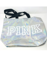 Victoria&#39;s Secret PINK Large Holographic Shopping Reusable Tote Bag Irid... - £15.72 GBP