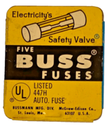 Pack of 5 Bussmann 447H Auto Fuse Vintage Glass Fuses [e-10] - $147.18 MXN