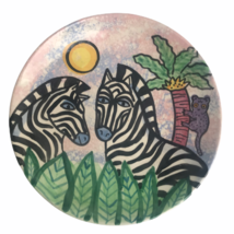 1991 Carmel Artist Jungle Plate Zebras Stripe Studio Pottery Handpainted U34 - £29.86 GBP