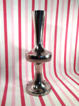 Stylish Mid Century Modern Chrome Finish Metal Pedestal Candle Holder or Vase - £97.21 GBP