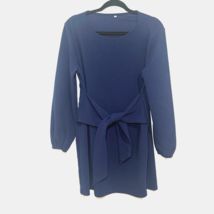 PrettyGarden Women&#39;s Front Tie Long Sleeve Dress Size Large NAVY - €16,37 EUR