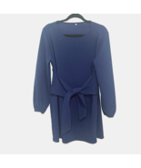 PrettyGarden Women&#39;s Front Tie Long Sleeve Dress Size Large NAVY - $25.97 CAD