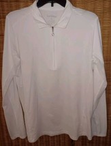 SAN SOLEIL XL 1/4 Zip Top Long Sleeve WHITE Collared UV 50+cooling - $27.88