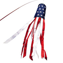 Anley 40 Inch American US Flag Windsock USA Patriotic Decorations Embroidered - £8.66 GBP