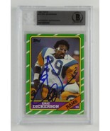 Eric Dickerson Signed Football Card Rams 1986 Topps #78 Slabbed Beckett ... - $118.79