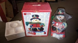 Jc Penney Home Collection Snowman Cookie Jar Sled Winter Christmas Holiday New - £55.22 GBP