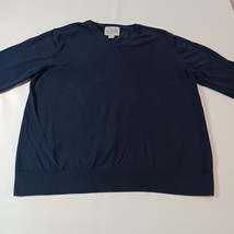 St John's Bay V-Neck Men's Blue Cotton Cashmere Blend Pullover Sweater Size XL image 7