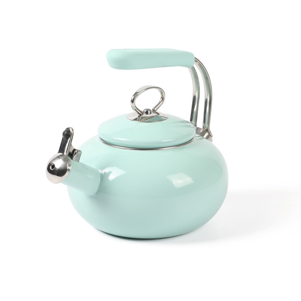 Martha Stewart 1.5-Quart Enamel on Steel Carbon Steel Tea Kettle w/Stain... - $39.59