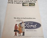 Ford has a Better Idea Woman Children in Rain Gear Under Umbrella Print ... - $10.98