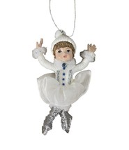 Kurt Adler Child Figure Skater with White Dress Christmas Ornament Nwt - £7.29 GBP