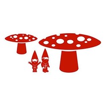 2 Gnomes and 2 Mushrooms Wall Decal Set - 62.2&quot; wide x 25.5&quot; tall - £52.99 GBP