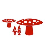 2 Gnomes and 2 Mushrooms Wall Decal Set - 62.2&quot; wide x 25.5&quot; tall - £53.29 GBP