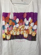 Vintage Mary Russel T Shirt Toy Tulips White Large Fine Art 1993 USA 90s - £19.66 GBP