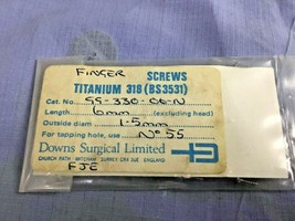 Downs Surgical Limited Titanium 318(BS 3531) screws 99-330-06-N 6 mm x 1... - £30.18 GBP
